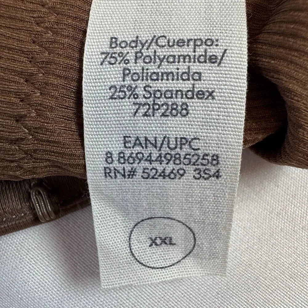 No Boundaries Seamless Wireless Bra Size XXL Brown Ribbed Stretch Comfort
